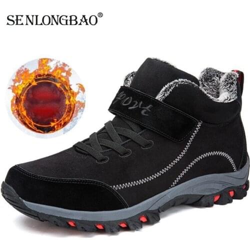 Waterproof Winter Men Boots with Fur Warm Snow Women Boots Men Winter Work Casual Shoes Sneakers Rubber Ankle Boots Size 36-48