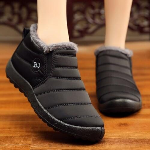 Men Snow Boots 2019 Men Boots Winter Shoes Fashion Men Ankle Boots Waterproof Shoes Warm Fur Slip On Male Shoes