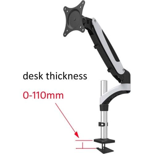 0-100mm thick desk GM112G-K Aluminum 27inch 0-8kg 360 rotate clamp gas spring screen Lcd tv table mount monitor desktop holder