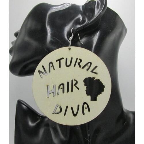 Natural Hair Diva Wood Earrings can mixed 2 colors