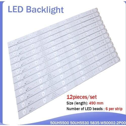 New 60 pieces/set 490mm LED backlight strip for 50UH5500 50UH5530 5835-W50002-2P00 5800-W50002-0P00 6P10 2P00 6P00 APT-LB14023