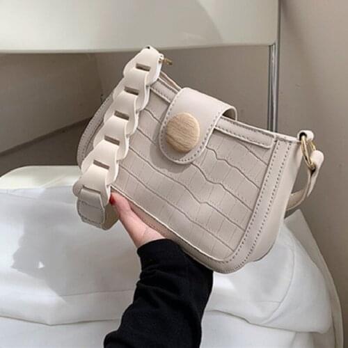 New Summer 2021 Fashion Shoulder Bag Lady Stone Grain PU Leather Crossbody Pack Women One Shoulder Subaxillary Small Package