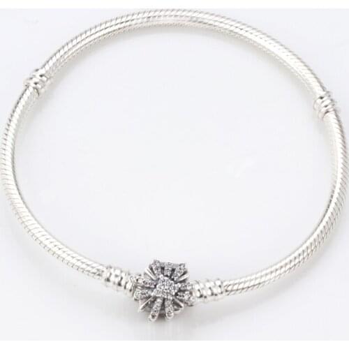 Newest 925 Sterling Silver Bead Dazzling Fireworks Charm, Clear Cz & Crystal Pan Bracelet & Bangle Diy Jewelry
