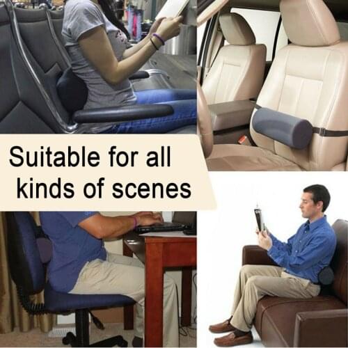Nice Hot Roll Lumbar Support Pillow For Car Seat Cylinder Ofiice Chair Waist Protecter Pillow Driver Back Protector Lumbar 2021