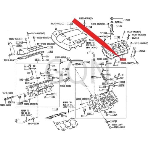 Cylinder head cover gasket 2010-Toy ota FJC RUI SER LAN DCR UIS ERP RAD OCO AST ERT UND RA Valve cover gasket LH