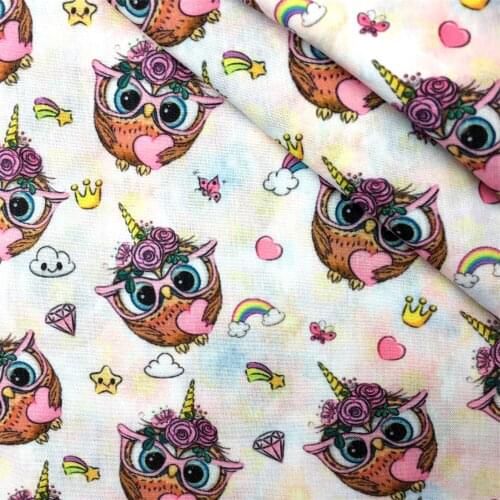 Bird Owl Guinea Pig 100% Pure Cotton Or Polyester Cotton Material Patchwork Sewing Quilting Fabrics Quilt Needlework DIY Cloth