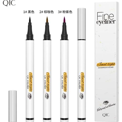 QIC 1pcs Eyeliner Pen Waterproof Fast Dry Long Lasting Liquid Pencil Black Brown Pink Purple Smooth Eye Makeup Beauty Tools
