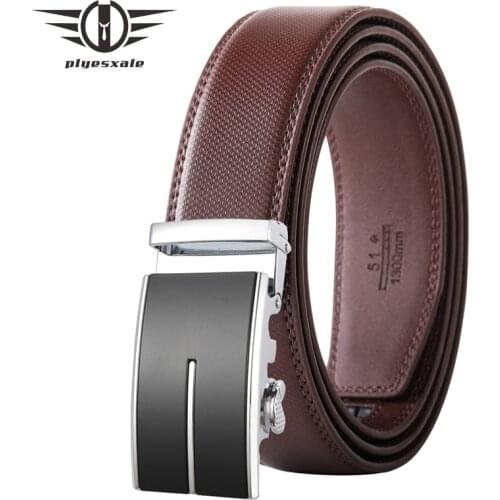 Mens Belts Genuine Leather Luxury Cowhide Ratchet Belt High Quality Alloy Automatic Buckle Black Waist Strap Male Formal B433