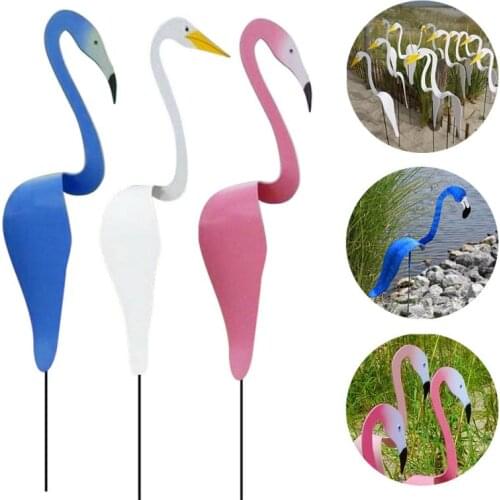 Garden Decoration New Colorful Swirl Bird Metal Flamingo Wind Spinner Outdoor Garden Yard Ornament Party Wedding Decoration