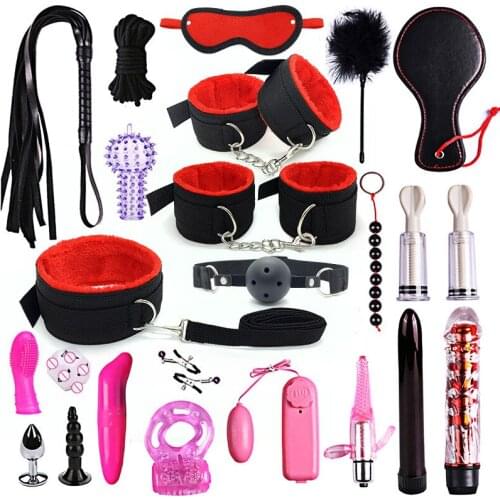 Adult Sex Toys For Couples Bondage Vibrators Set Nylon Restraint Bdsm Slave Vibrator Plug Flirt Games Erotic Toys For Men Women