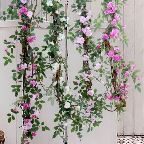 170cm Silk Roses Ivy Vine Long Artificial Flowers With Green Leaves DIY Hanging Wall Garland Rattan Wedding Home Decoration