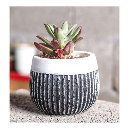 Silicone mold 3d cement vase Multi - meat planter modern style multi - flower pots ceramic Vertical stripes mould