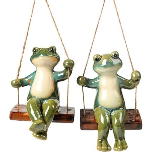 Frog Statues Hanging Garden Sculptures Figurine for Home Decor Romantic Statues for Home Garden Patio and Office Wedding Gifts