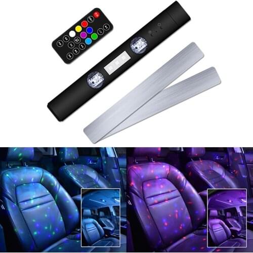 LED RGB Car Atmosphere Lamp USB Wireless Lamp Roof Star Light Multiple Modes Automotive Interior Ambient Decorative Party Lights