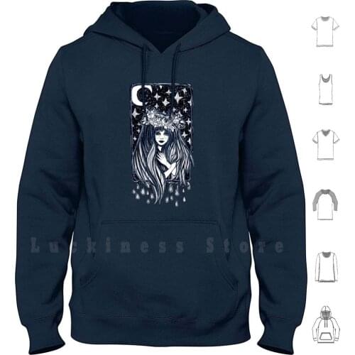 Flowing Hoodies Long Sleeve Flowing Ethereal Girl Woman Cold Space Sky Gypsy Rain Stars Moon Devil