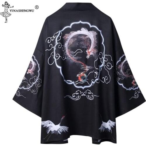 Traditional Japanese Harajuku Kimono Cardigan Thin Kimono Streetwear Men Women Sunscreen Lose Kimono Yukata Asian Clothes