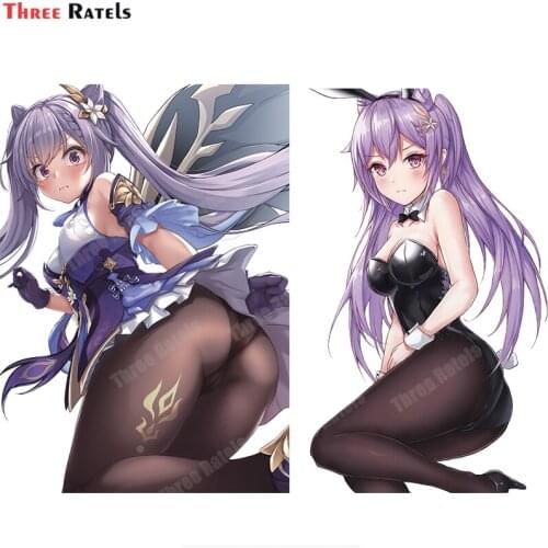 Three Ratels A855 Anime Game Keqing Genshin Impact Removable Colored Car Stickers Auto Accessory Decor Decals