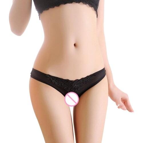 Women Faux Pearl Panty G-String Underwear Sleepwear Brief Crotchless Sexy Lingeries Temptation Low-waist Panties трусики женские