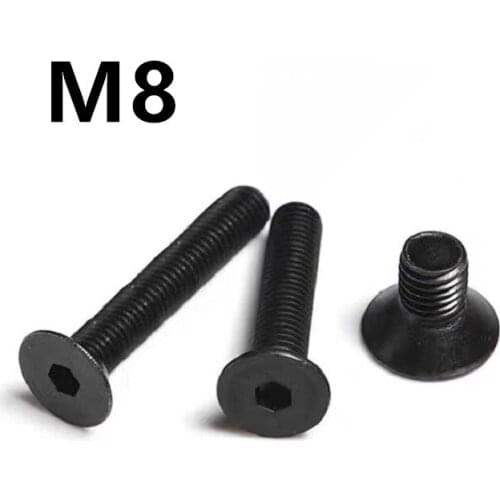 100/50PCS GB70.3 M8x12/16/20/25/30/35/40/45/50mm DIN7991 Black 304 Stainless steel hexagon socket countersunk / flat head screw