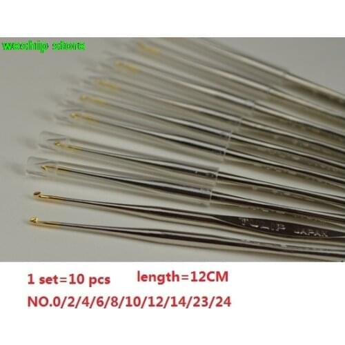 Japan Hiroshima TULIP Straight crochet hook LACE crochet 10 PCS/SET