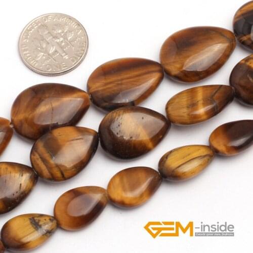 Yellow Tigers Eye Gem Stone Teardrop Beads For Jewelry Making Strand 15" DIY Bracelet Necklace Jewelry Making Beads