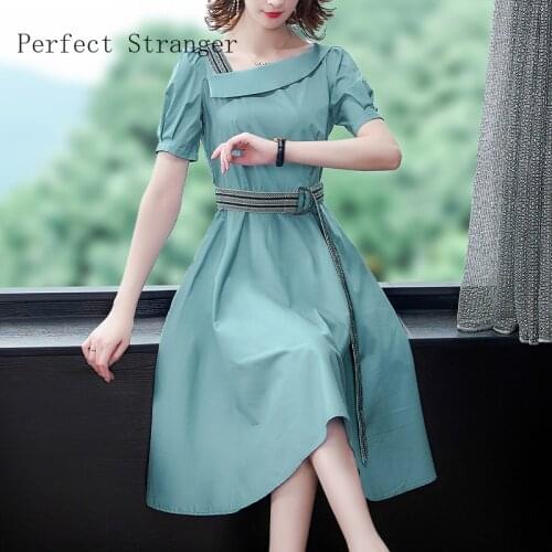 2020 Summer New Arrival High Quality Elegant Off Shoulder Collect Waist Puff Sleeve Woman Dress S-3XL