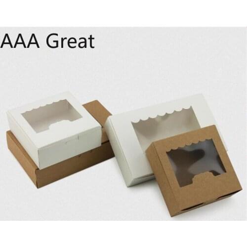 10Pcs/Lot Paper Boxes With Window Cookie Cake Decorating Supplies Christmas Wedding Party Favor Baking Gift Paper Boxes Packing