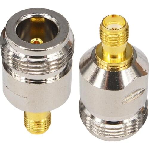 10 Pieces N - SMA Adapter N Jack Female to SMA Female Jack Straight Nickel/Gold Connector