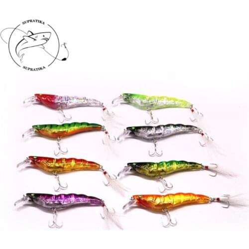 105mm/13.5g 3D Simulation Shrimp Sinking Wobblers Fishing Lure Hard Lure Artificial Anti-Corrosion Bionic Plastic Fishing Bait