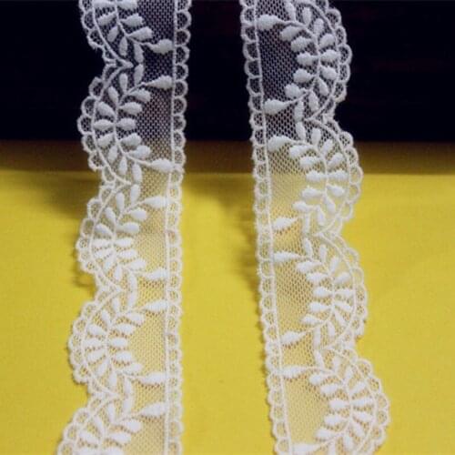 15Yards 3cm White Mesh Embroidered Lace Edge 3cm Wide Venise Lace Trim Sewing Dress Craft