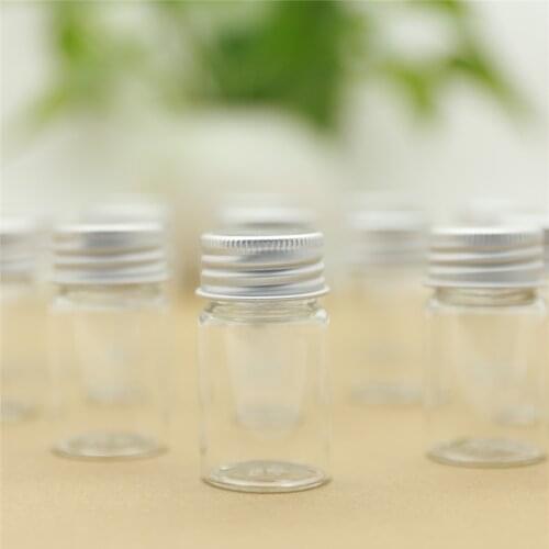 24pcs/lot 30*50mm 20ml Glass bottle Silver Screw Cap Small Test Tube Tiny Storage Containers Glass Spice Bottles & jars