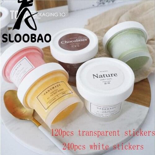 240Sheets/120Pcs Square Shape clear stickers Handmade Cake Packaging Sealing Label PVC transparent Sticker Baking DIY Gift