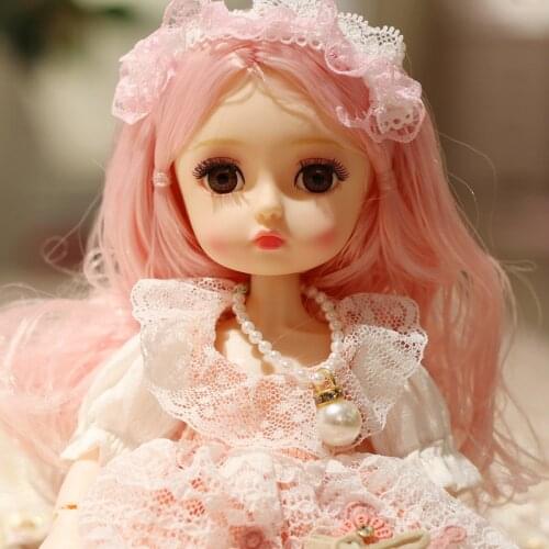 26cm 1/6 BJD Doll Makeup 4D Eyes Simulation Eyelash Fashion Cute Ball Jointed Dolls with Clothes Shoes DIY Toys for Girls Gift