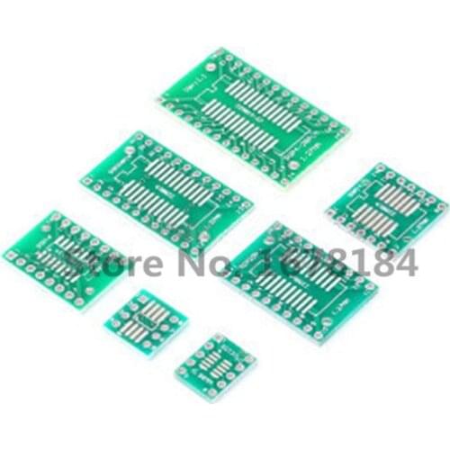 35pcs=7value*5pcs PCB Board Kit SMD Turn To DIP SOP MSOP SSOP TSSOP SOT23 8 10 14 16 20 24 28 SMT To DIP