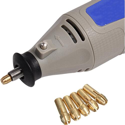 7pcs/Set Power Tool Mini Drill Brass Collet Chuck Dremel Rotary Tool Drilling Machine Accessories Engraver Electric Tool 0.5-3MM