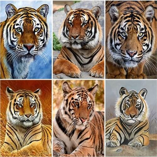 Diamond Painting Tiger Animal 5D DIY Full Square Diamond Embroidery Kit Rhinestone Mosaic Cross Stitch Wall Art Gift Home Decor