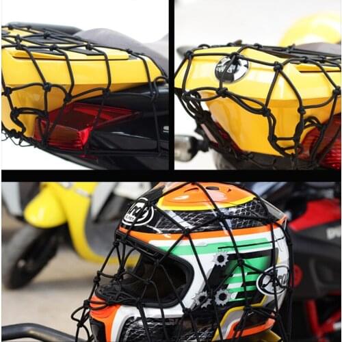Car Accessories Motorcycle Bike Helmet Holder 6 hooks Hold down 30 x 30cm Mesh Net Bag Luggage Cargo Mesh Net Auto Car Styling