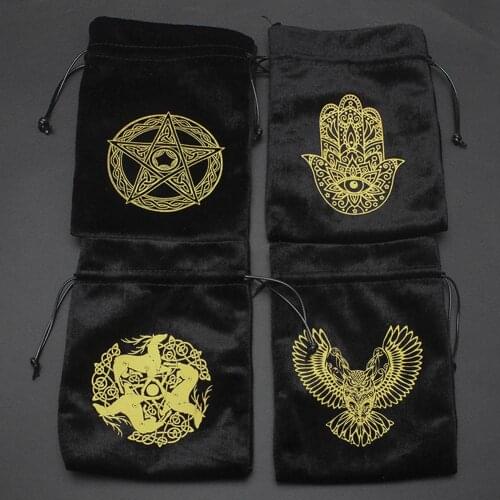 13x18CM Velvet Tarot Storage Bag Divination Drawstring Package Small Objects Jewelry Crystal Stone Storage Bag Storage Accessory
