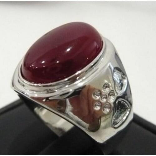 Free shipping fine men/womens red jade opal love ring #9,10,11,12