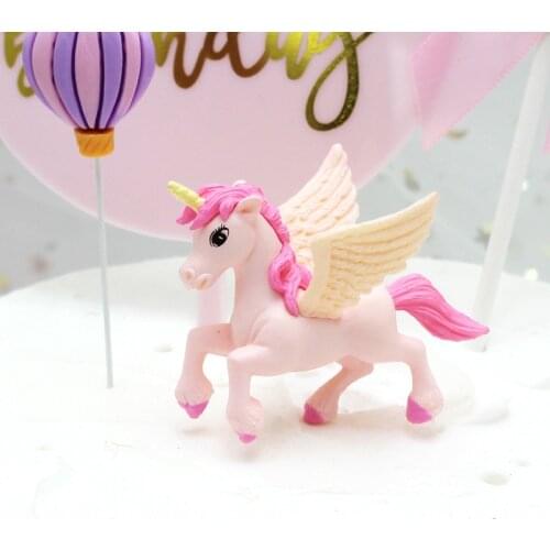 DIY Unicorn Micro Cake Decor Unicorn Birthday Cake Topper Flying Horse Unicornion Happy Birthday Party Decor Kids Girls