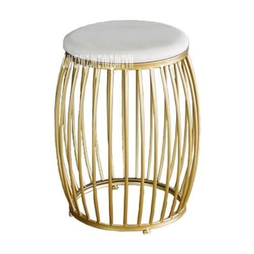 JYXYZ90513 Home Baking Finish lron Stool Metal Frame Single Dining Chair Multifunctional Leisure Stool Round Change Shoe Stool