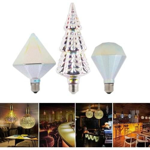 Innovative E27 3D Stereo Festival Decorative Lamp Bulb Warm White Fireworks Effect G95 G125 Christmas Tree Holiday Lighting