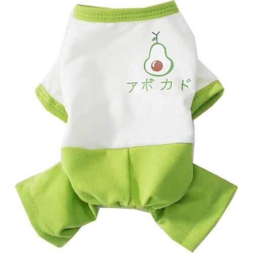 Cute Puppy Pear Print Jumpsuit Dog Pajamas Costume Pet Autumn Clothes For Small Dogs Cat Chihuahua Teddy Ropa Para Perro Yorkies