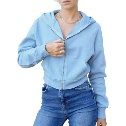 Brown Full Zip Hoodies Pullover Fashion Women Winter Jacket Clothes Oversize Long Sleeve Vintage Sweatshirts 2021