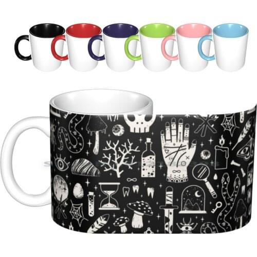 Curiosities : Bone Black Ceramic Mugs Coffee Cups Milk Tea Mug Cabinet Of Curiosities Wunderkammer Witch Witchy Spooky