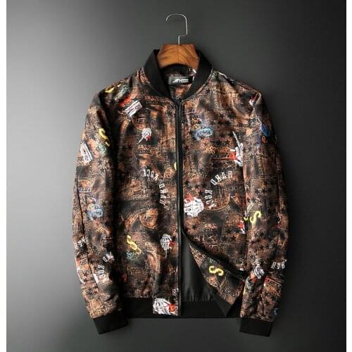 Plus Size 5xl Floral Jacket 2020 Spring Autumn Men Jacket Vintage Jacket Streetwear Club Outfit Men Jacket Coat Bomber Jacket