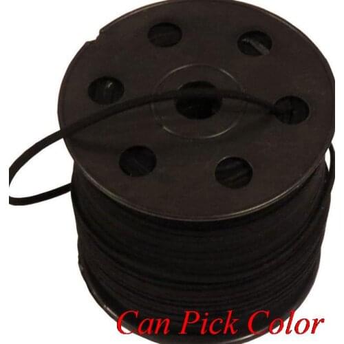 Best cord wonlsf 3mm x1.5mm 100 meter black brown Faux Flat Suede velvet Lace Leather Cord Jewelry DIY Rope h5d