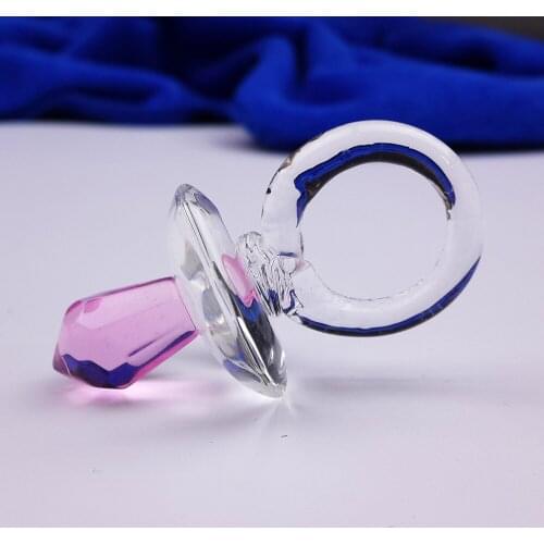 50PCS/LOT Mini Crystal Glass Cute Crystal Pacifier Baby Christening Party Wedding Favors Souvenirs