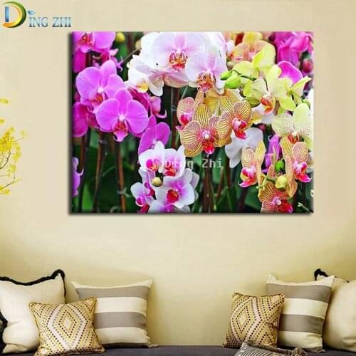 DIY Diamond Painting Orchid Full Square/Round Drill 5D Embroidery Mosaic Sale Diamond Art Flowers Cross Stitch Home Decor Gift