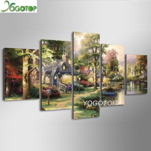 5Planes,Full 5D DIY Diamond Painting Fairy tale village,3d,Diamond Embroidery Cross Stitch,Mosaic,stickers,Christmas,art ML864